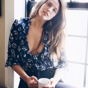 Realisation Cher Blouse in Navy Pansy NWOT